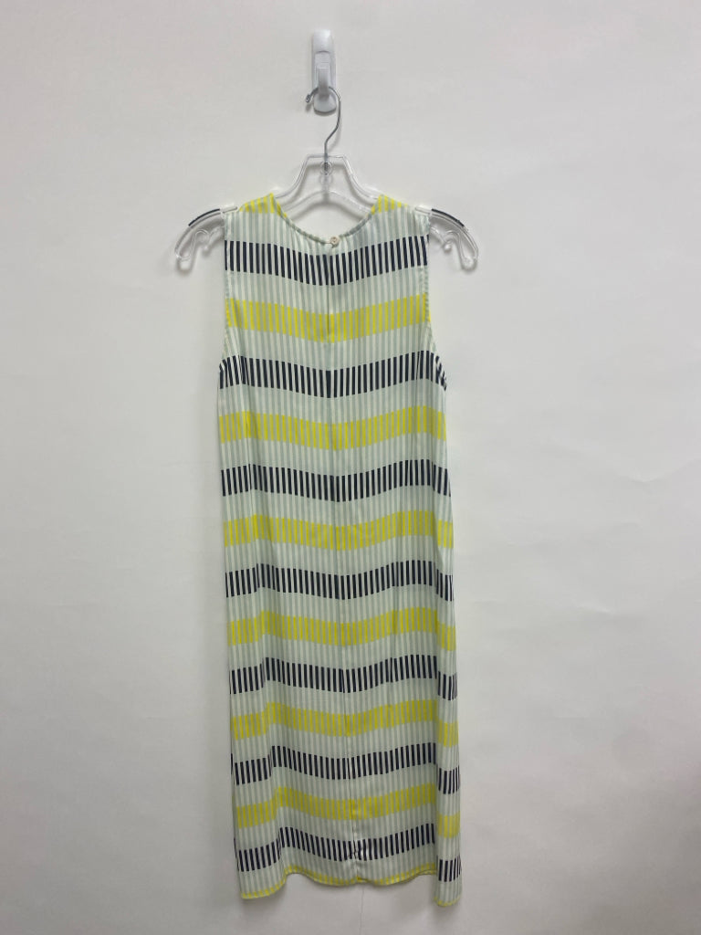 Size M Seafoam Yellow/Black Stripes Sleeveless Ladies Dress