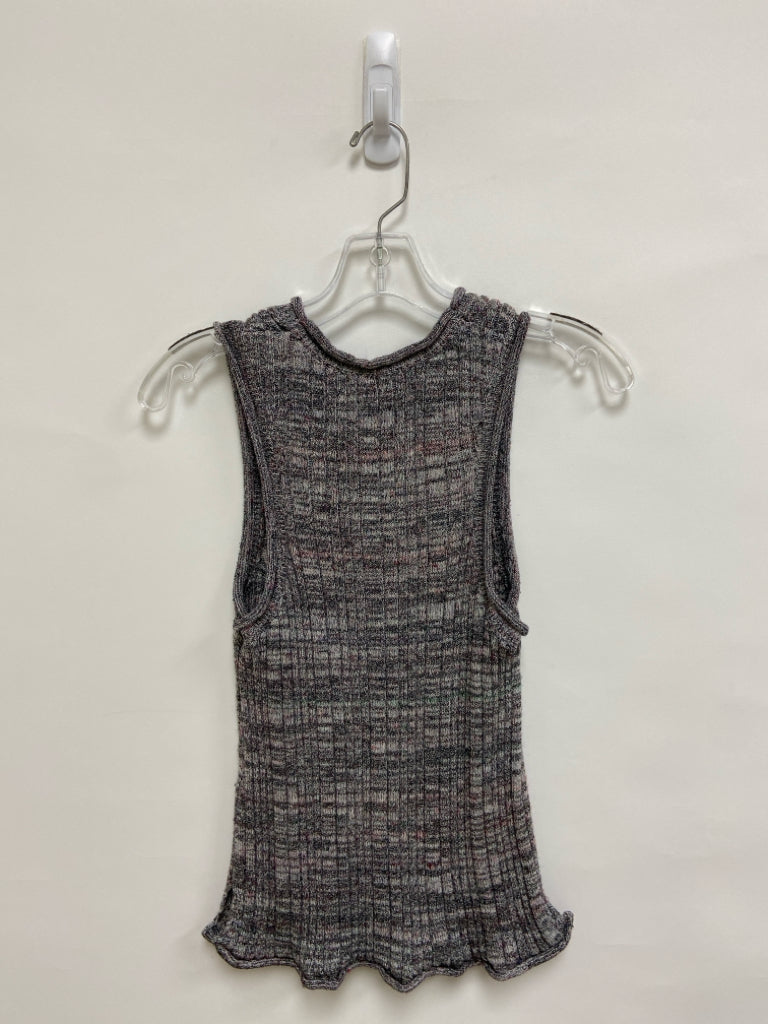 Pilcro Size M Black/White Fuchsia Mottled Sleeveless Ladies Sweater