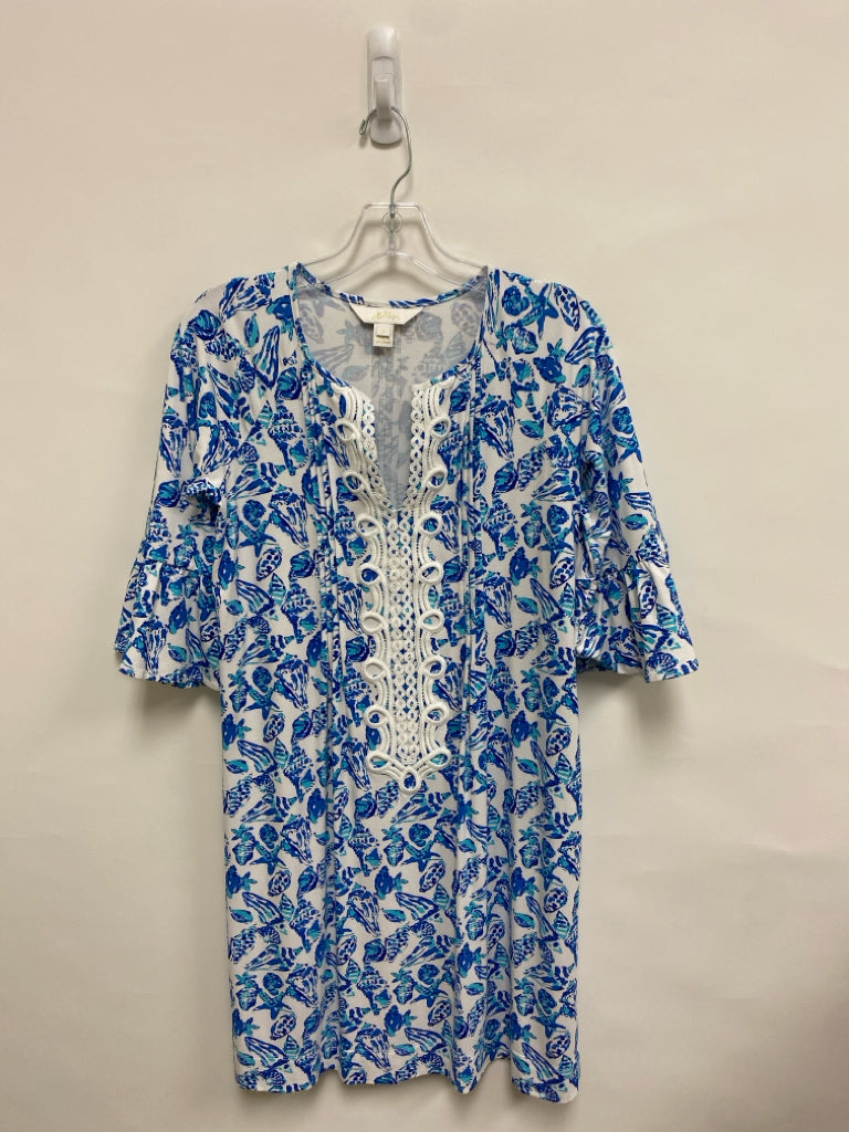 LILLY PULITZER Size S White Blue Shells Ladies Top