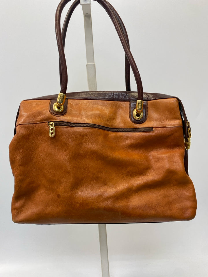 Camel Brown Leather Handbag