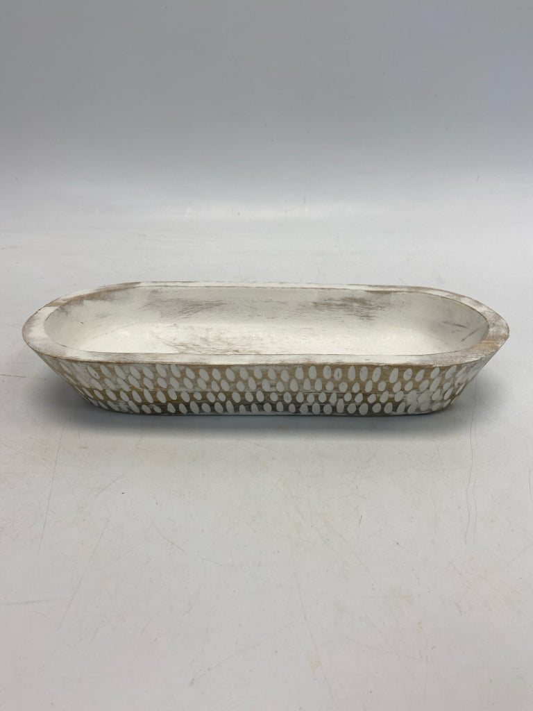 White Tan Texture Wood Bowl(s)
