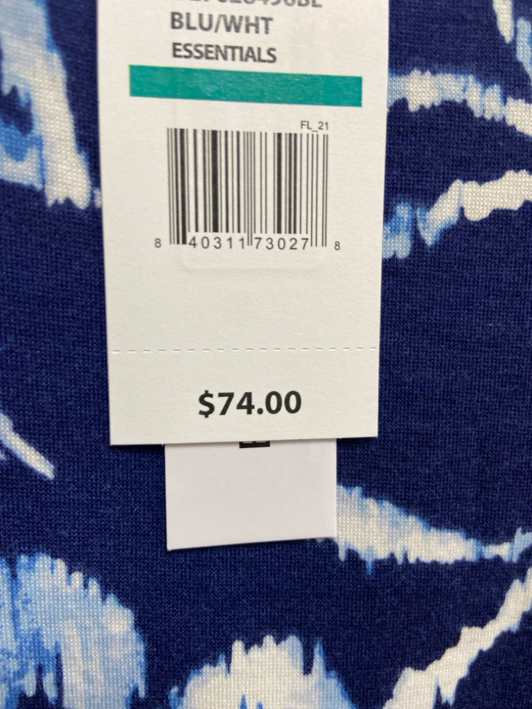 NWT EMMA &amp; MICHELE Size S Navy White/Blue Floral Sleeveless Ladies Dress