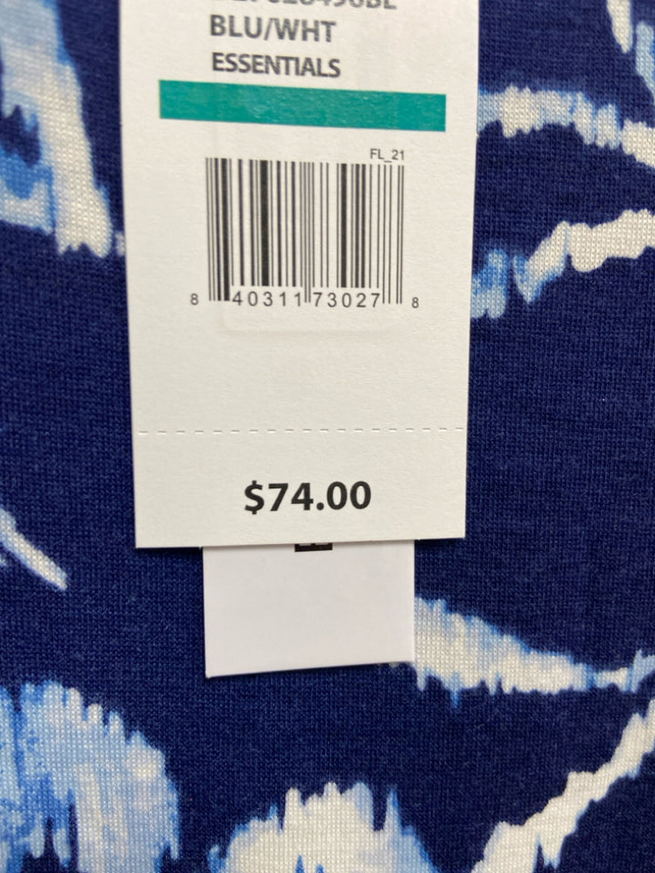 NWT EMMA &amp; MICHELE Size S Navy White/Blue Floral Sleeveless Ladies Dress
