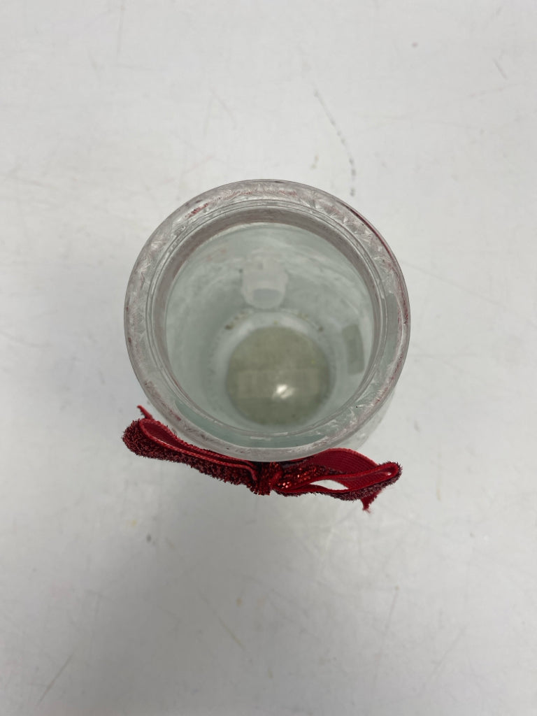 Clear White/Red Snowman Glass Christmas
