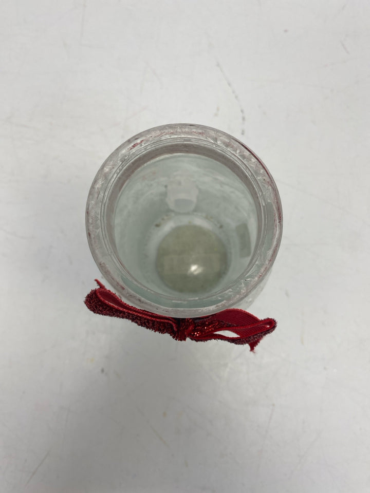 Clear White/Red Snowman Glass Christmas