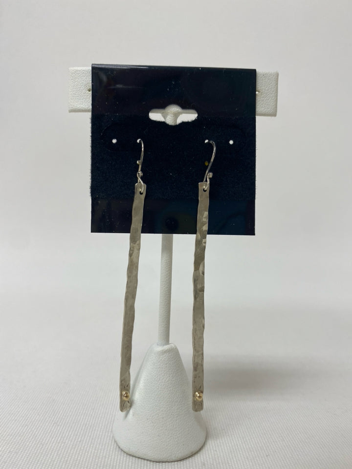 Silver Gold Color Hammered Earrings