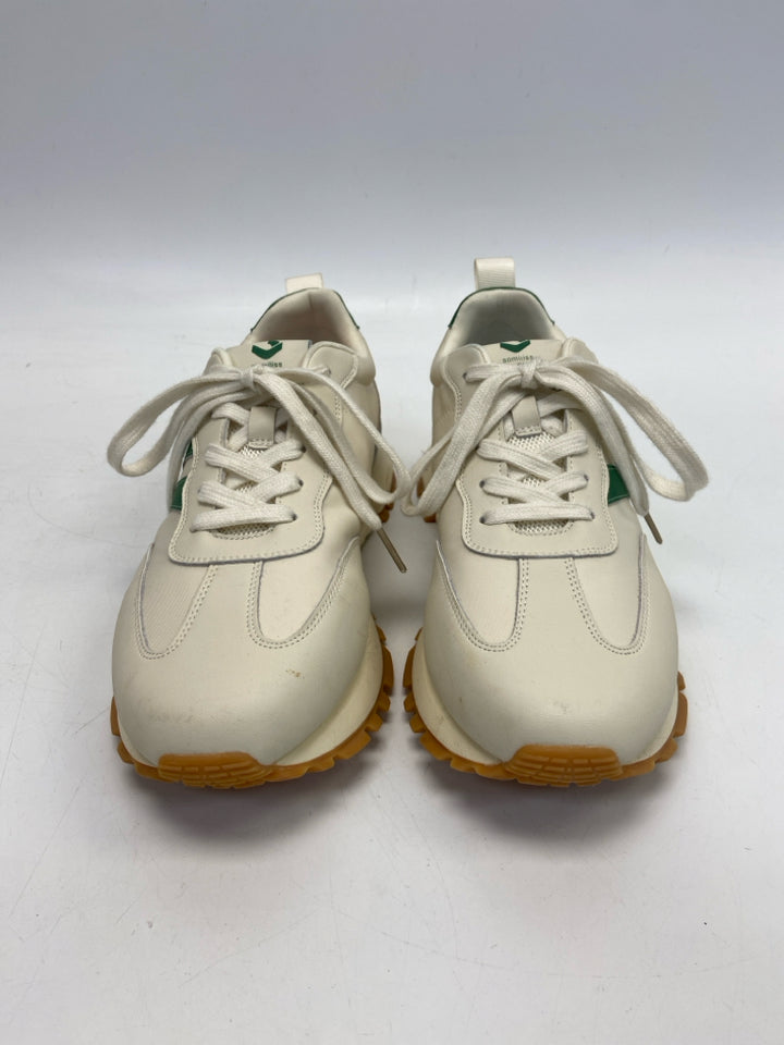 Size 41 White Green Lace-up Sneakers