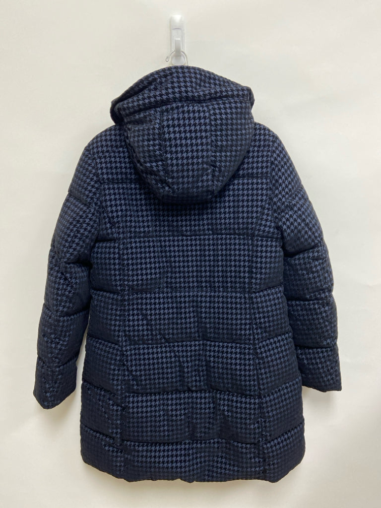 Via Spiga Size M Navy/Black Houndstooth Puffer Ladies Jacket