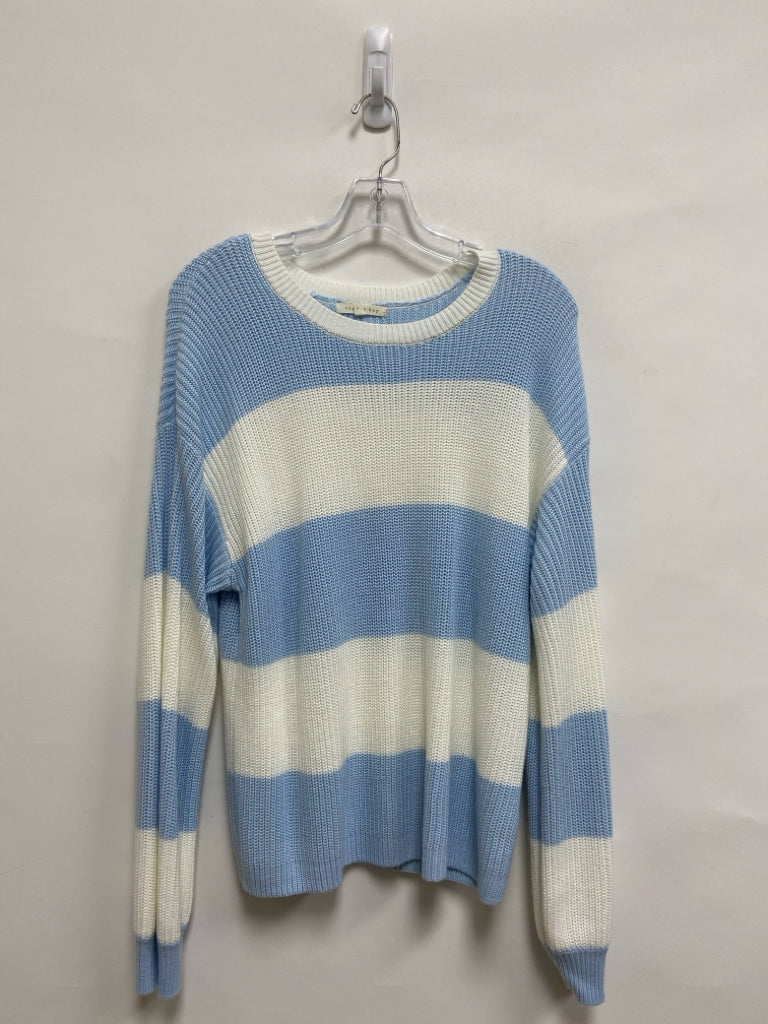 Copper Key Size XL Blue White Striped Ladies Sweater