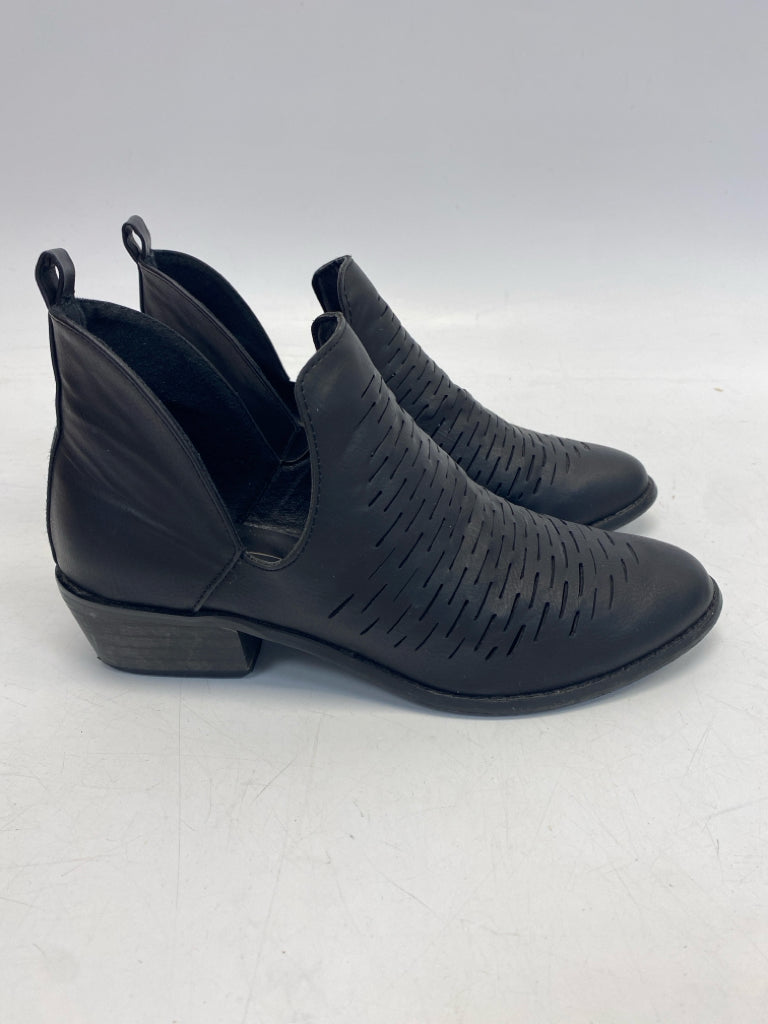 US Shoe Size 6.5 Black Perforated Boots