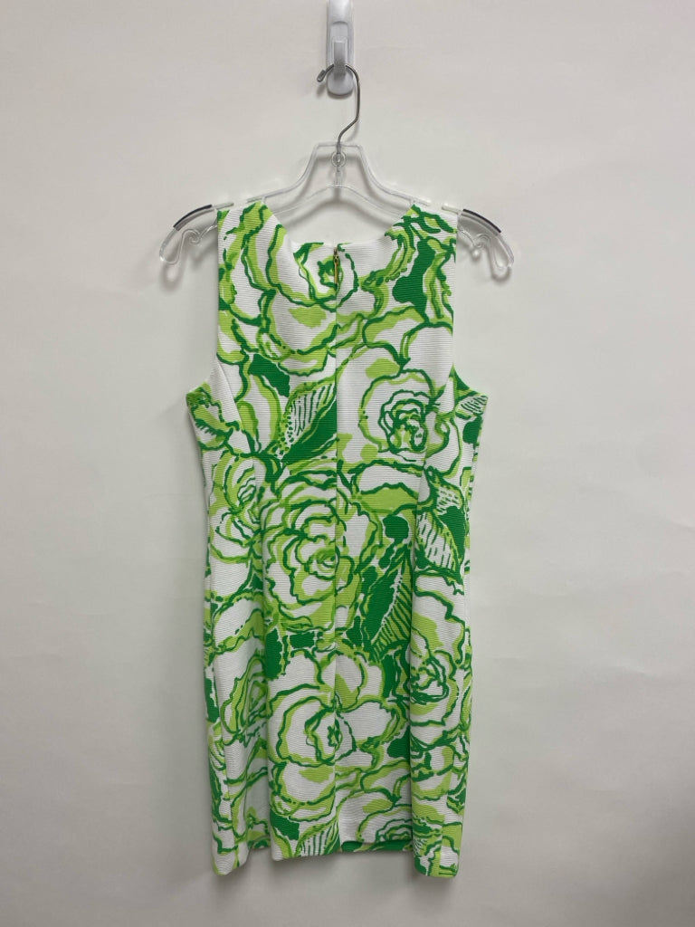 LILLY PULITZER Size 4 White/Green Floral Sleeveless Ladies Dress