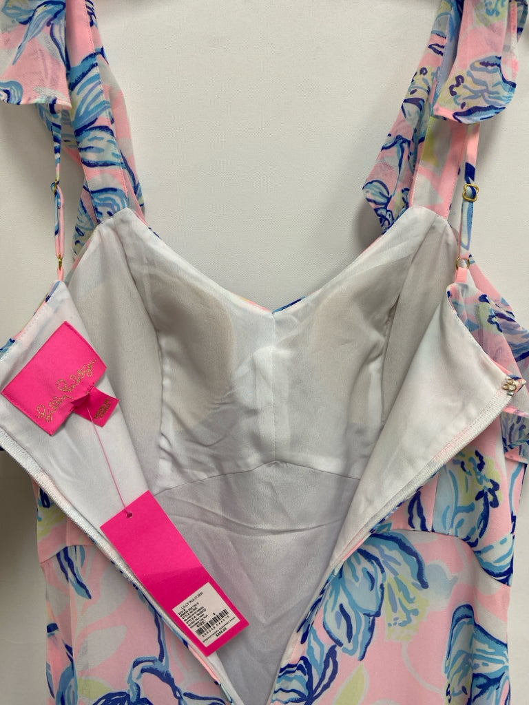 NWT LILLY PULITZER Size 6 Pink/White Blue/Green Floral Maxi Ladies Dress