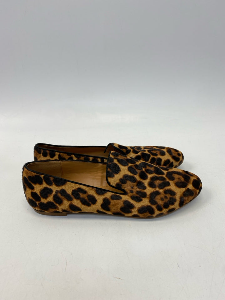 J Crew US Shoe Size 8.5 Brown Animal Print Flats