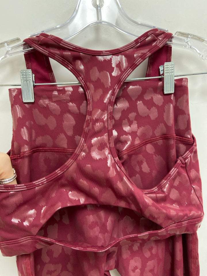 Size L Cranberry Animal Print Athletic 2pc