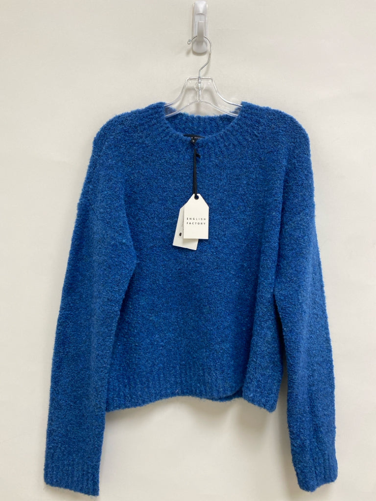 NWT English Factory Size M Blue Boucle Ladies Sweater