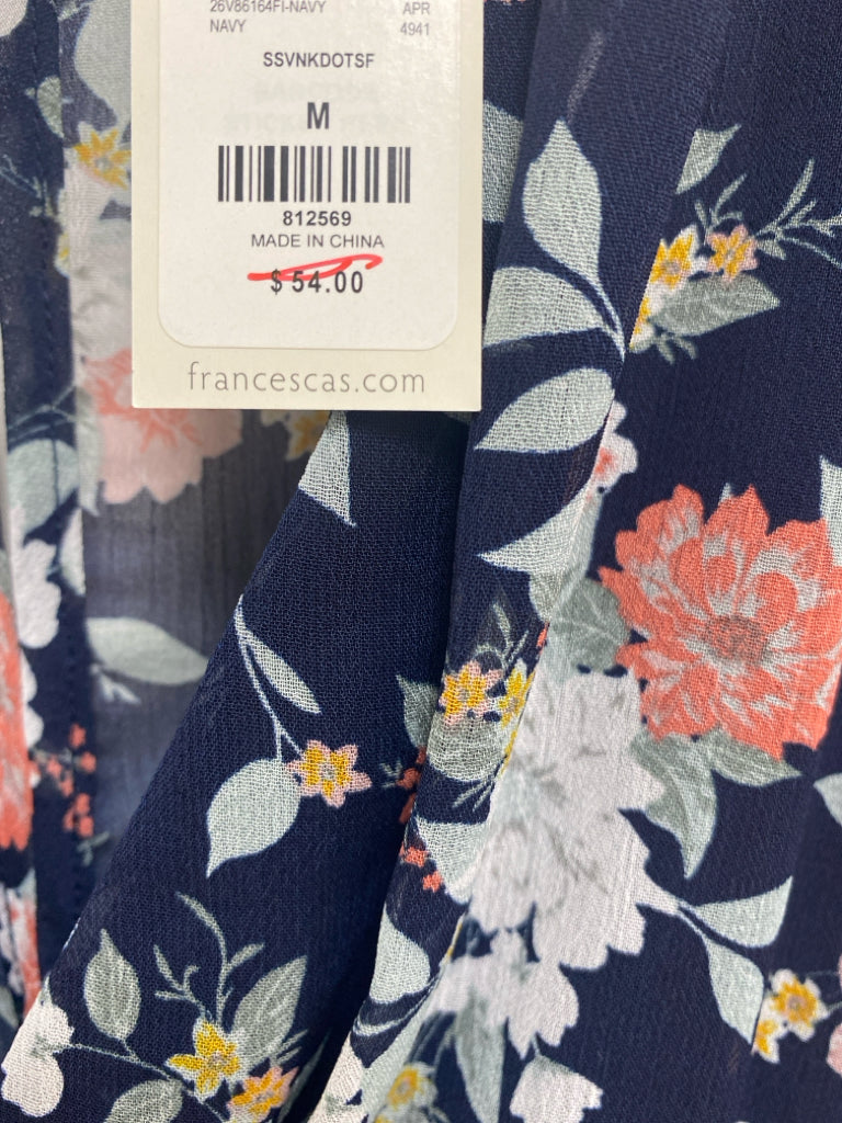 NWT Size M Navy Green/Pink Floral Ladies Dress
