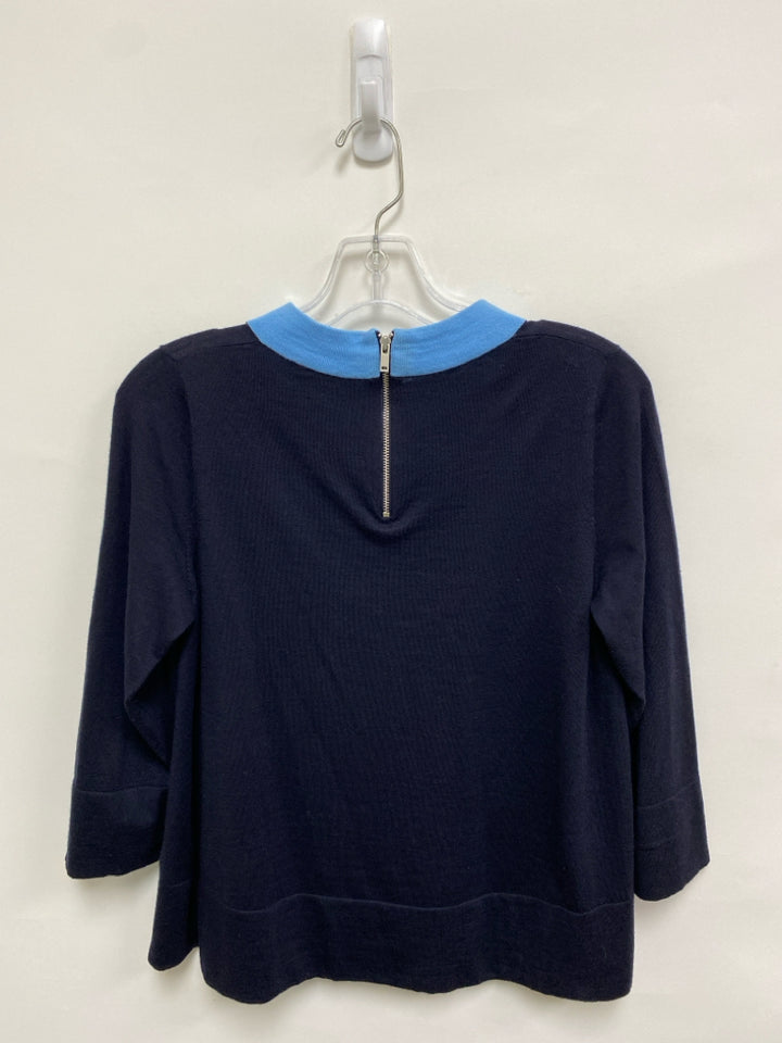 COS Size S Navy Light Blue Trimmed Wool Blend Ladies Sweater