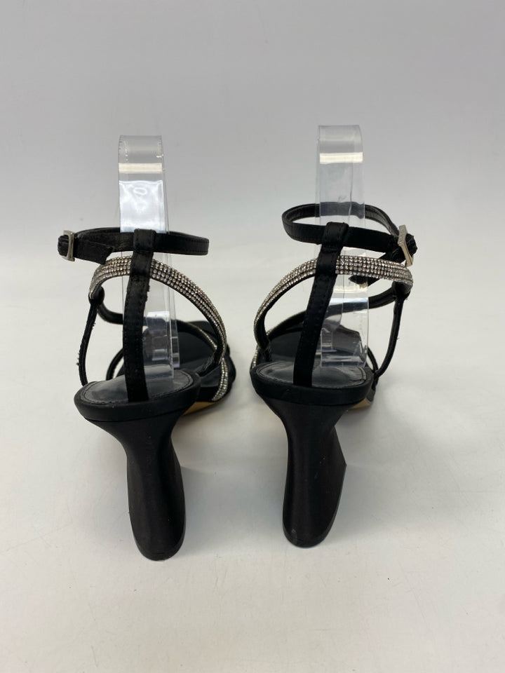 VINCE CAMUTO  Size 10 Black Clear Rhinestone(s) Sandals