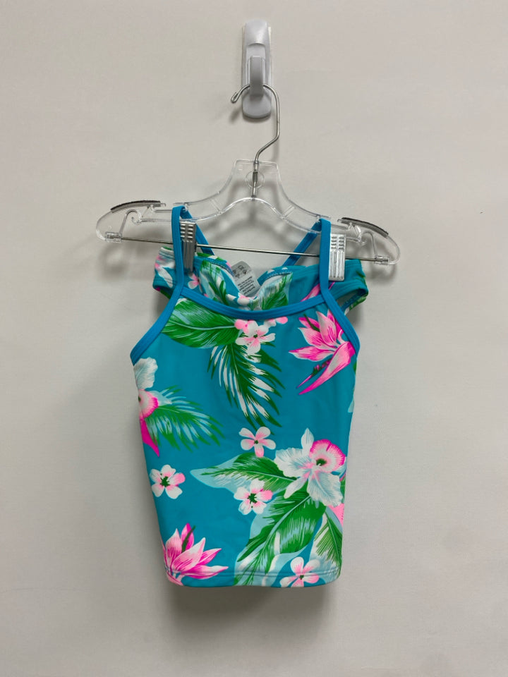Kanu SIZE 4 Turq/Wht Pink/Green Tropical Girl&
