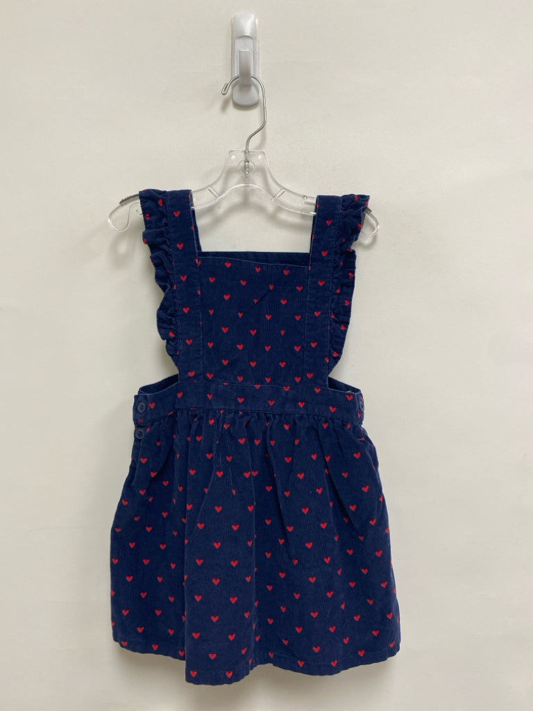 Baby Gap SIZE 3T Navy Red Hearts Corduroy Girl&