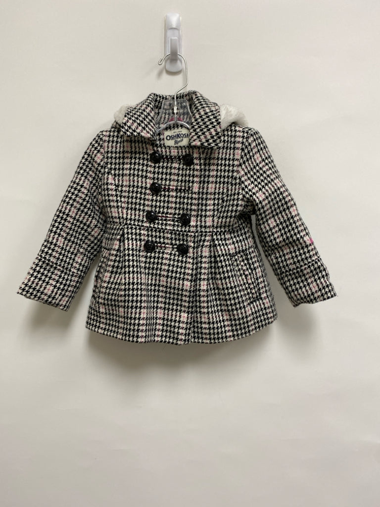 Osh Kosh SIZE 2T White/Black Houndstooth Double-Breasted Girl&