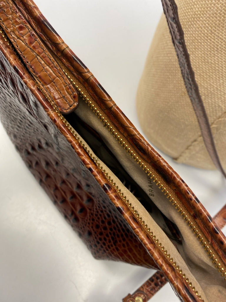 Brahmin Brown Embossed Crossbody