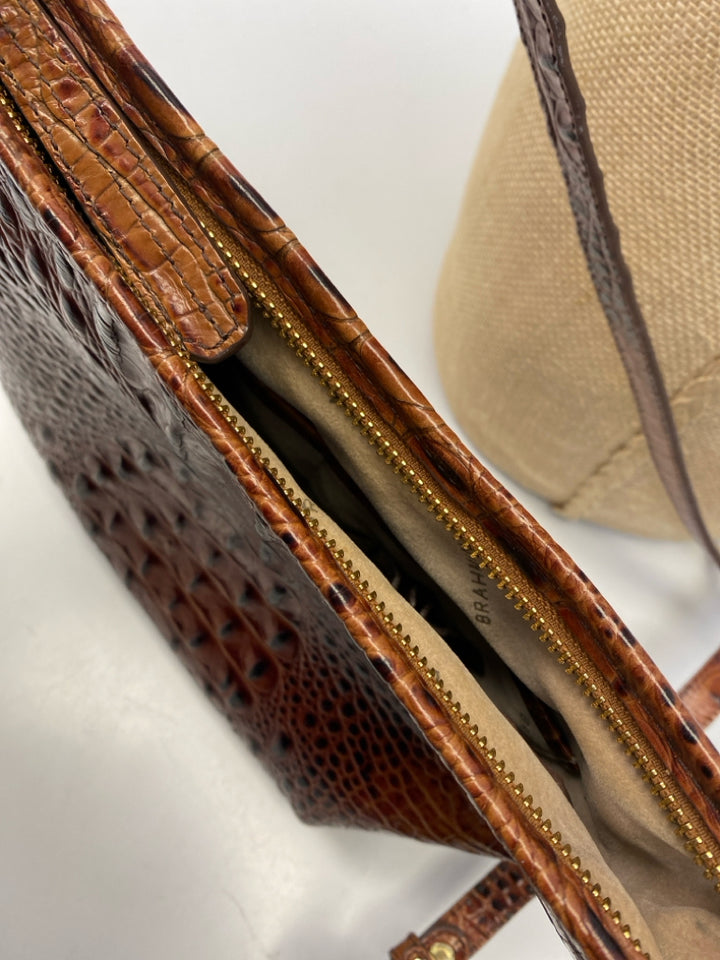 Brahmin Brown Embossed Crossbody