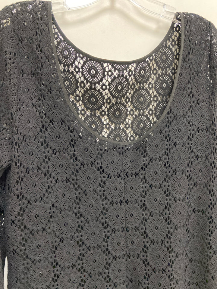 LILLY PULITZER Size L Black Cut-Out Lace Ladies Dress