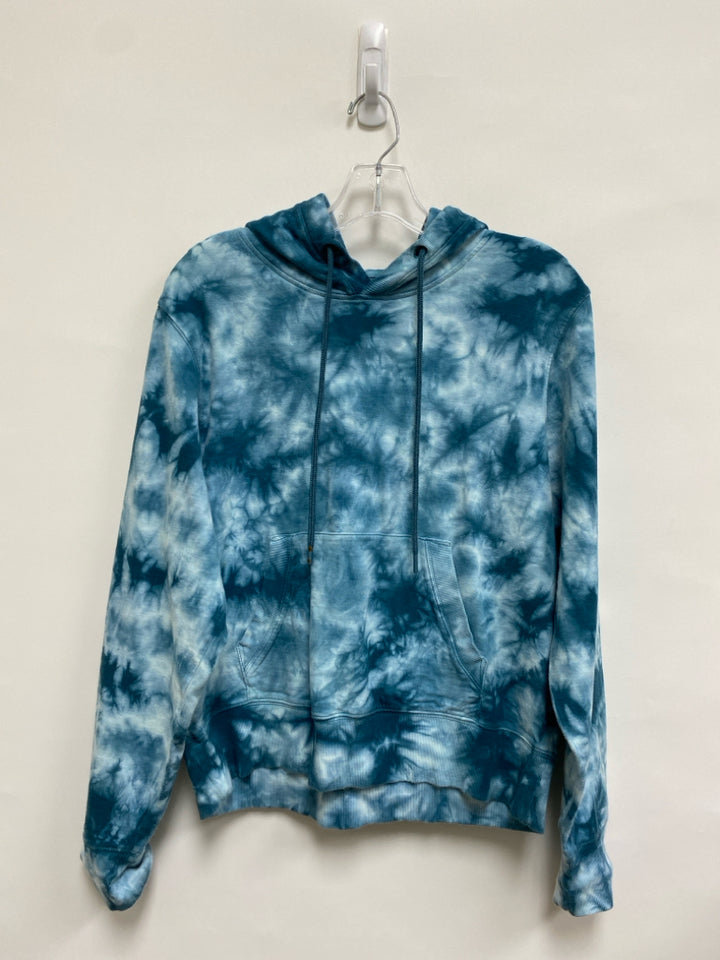 Athleta Size M Dark Turquiose Aqua Tie Dye Hooded Ladies Sweatshirt
