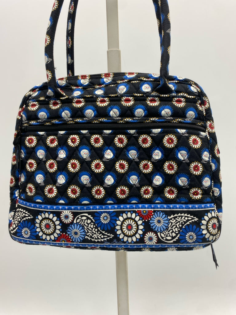 Vera Bradley Black Blue/Wht Owl(s) Handbag