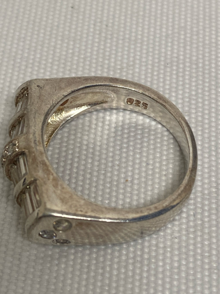 Silver Clear Jeweled Ring