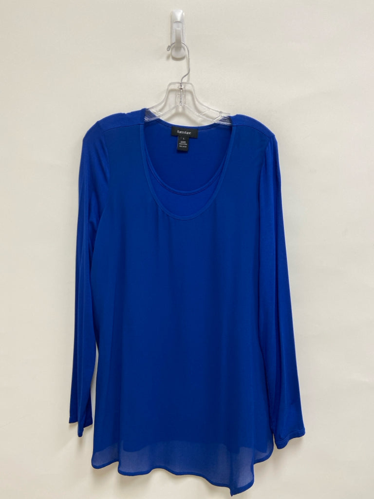 Karen Kane Size L Blue Long Sleeve Ladies Top