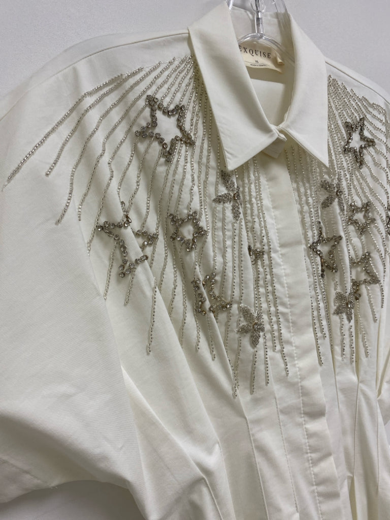 Size XS White Stars Beaded Ladies Dress