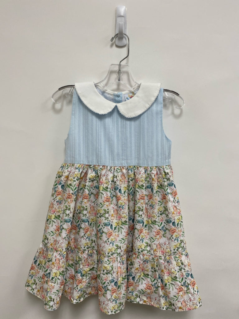busy bees SIZE 5 Pale Blue White/Multi Floral Girl&
