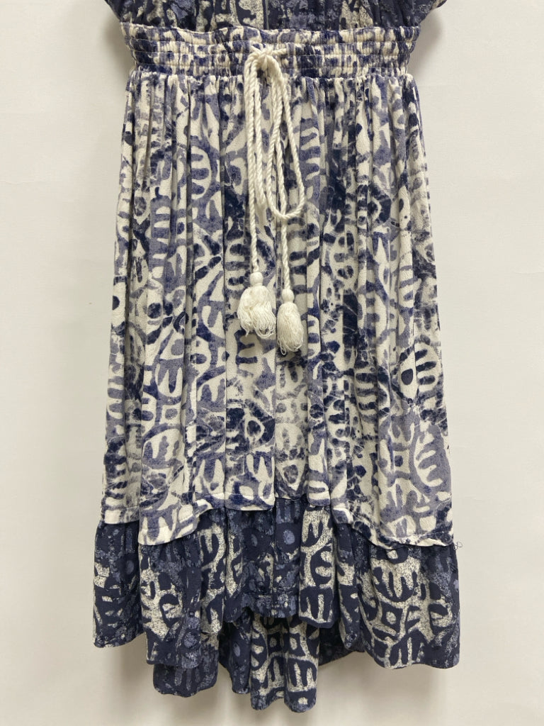 Free People Size M Navy/Blue White Abstract Halter Ladies Dress