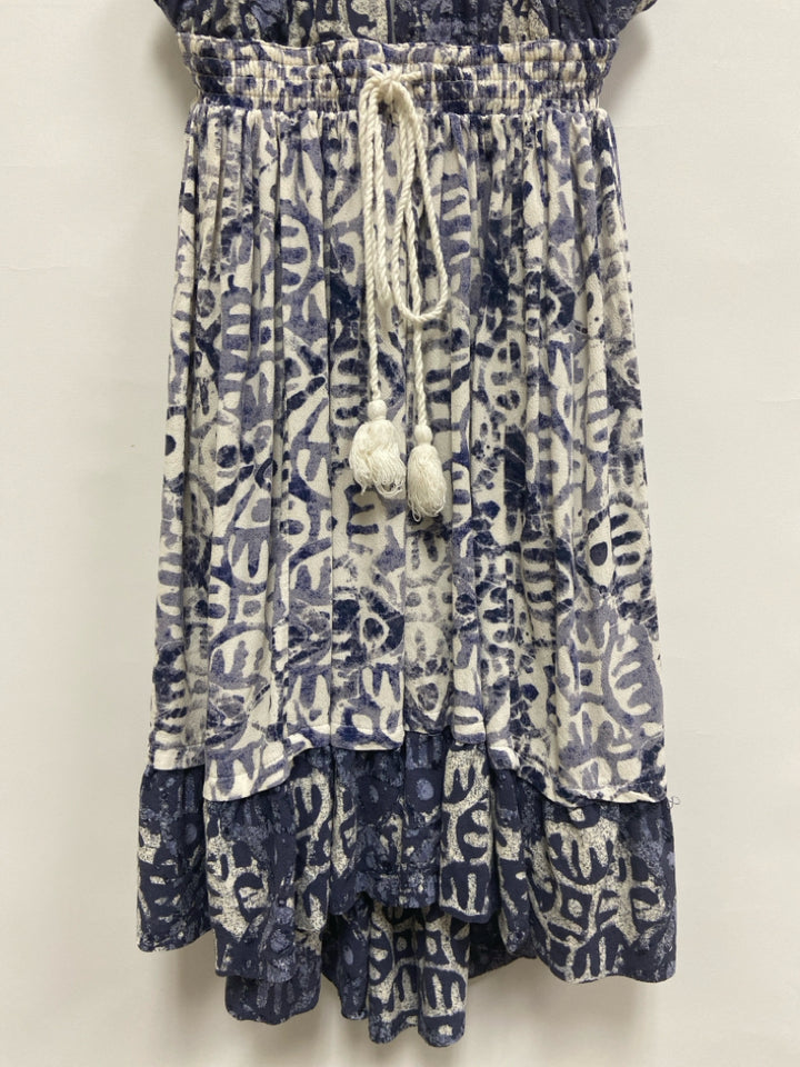 Free People Size M Navy/Blue White Abstract Halter Ladies Dress
