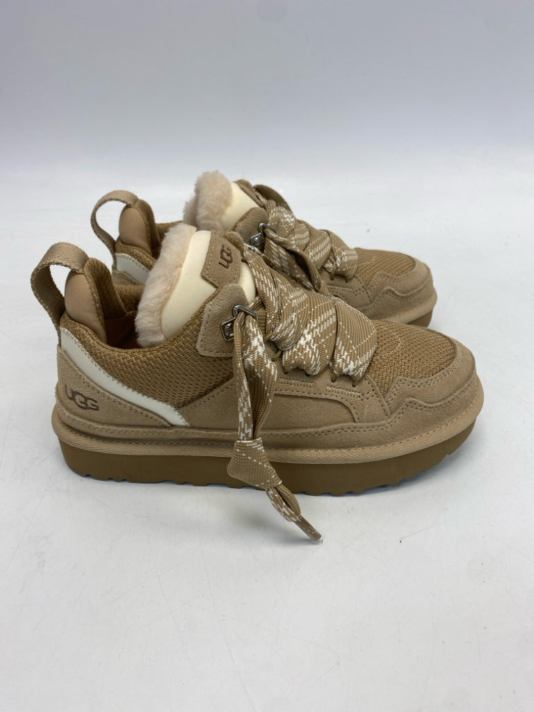 NWOT UGG US Shoe Size 6 Cream Gold Lace-up Sneakers