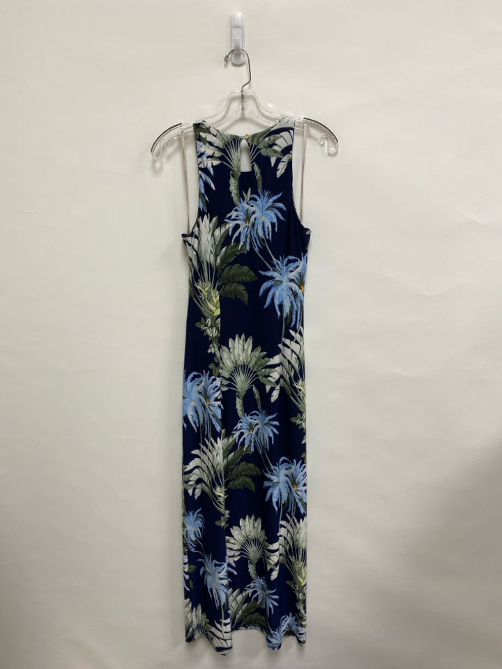 NWT Tommy Bahama Size M Navy Green/White Leaves Sleeveless Ladies Dress