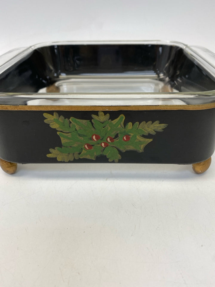 Pyrex Black Clear Christmas