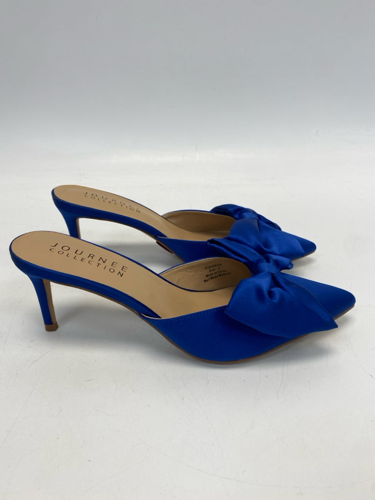 Journee  Size 10 Royal Blue Satin Sandals