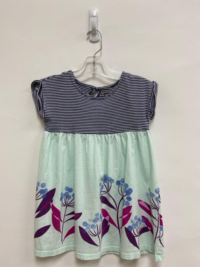 Tea SIZE 5 Blue/White Mint Green Stripe Girl&