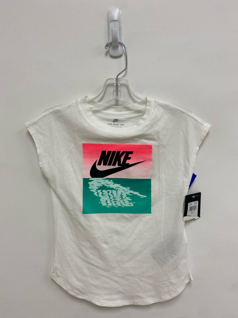 NWT Nike SIZE 6X White Pink/Green Logo Girl&