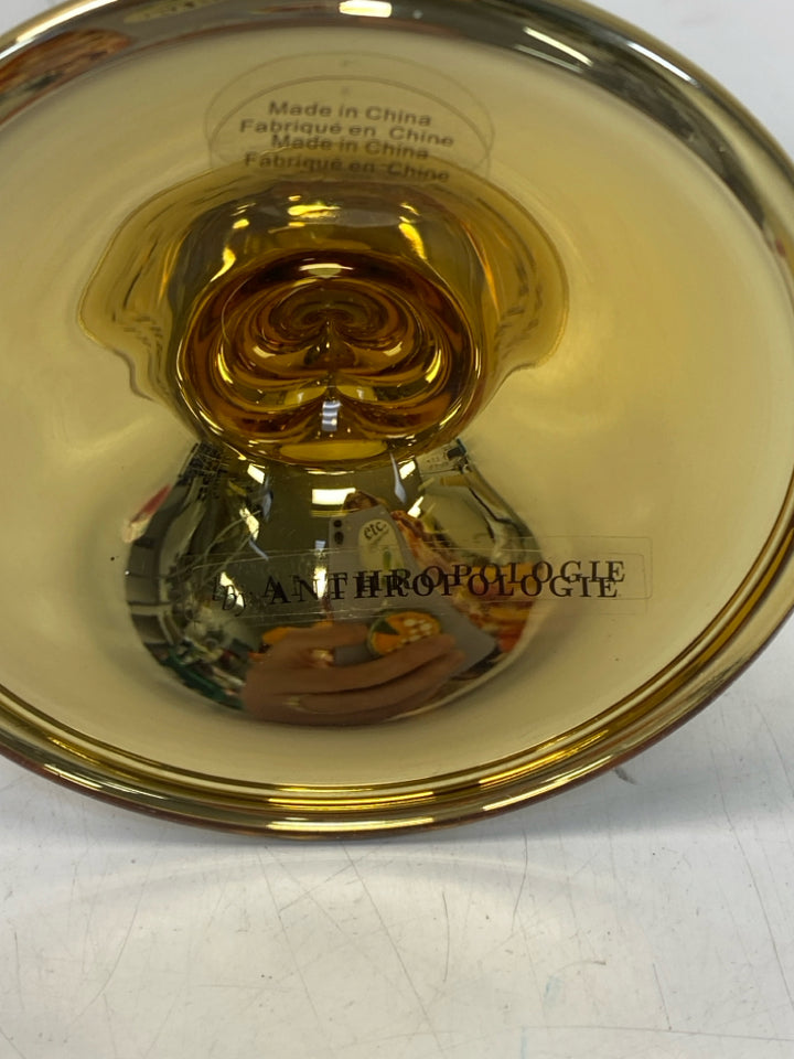 Anthropologie Clear Gold Glassware