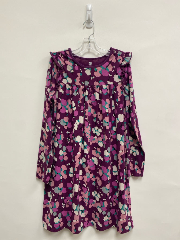 Tea SIZE 16 Purple/Crm Aqua/Pink Shapes Long Sleeve Girl&