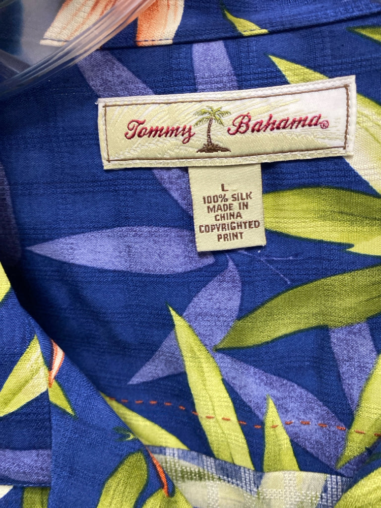 Tommy Bahama Size L Navy Green/Brown Tropical Button Up Men&