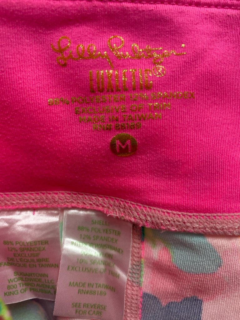 LILLY PULITZER Size M Pink/Green Aqua/Navy Splashes Athletic Leggings