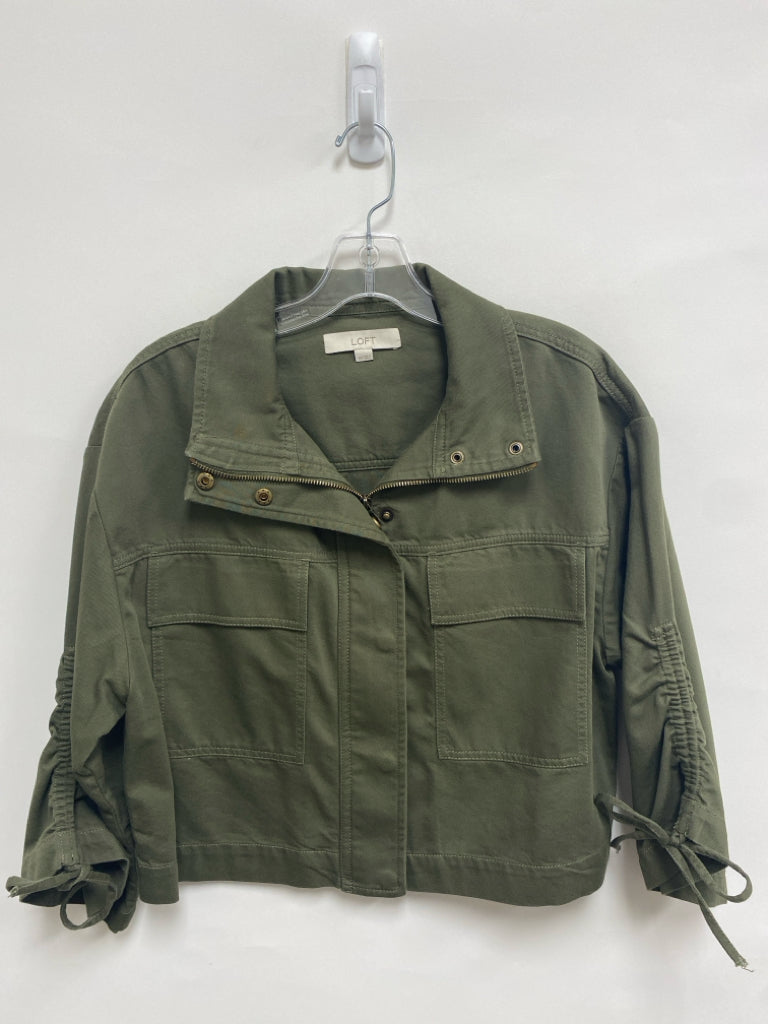 LOFT Size XS Dark Green Zipper 3/4 Sleeve Ladies Jacket