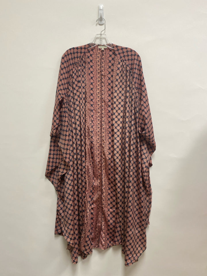 Earthbound Size XS Navy Rose Flowers Duster Ladies Kimono