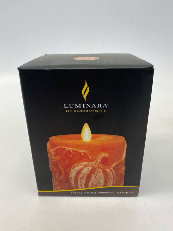 NEW/BOX Luminara Orange Pumpkin Fall