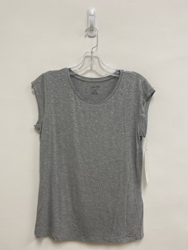 NWT Calvin Klein Size S Gray Rhinestone Ladies Top